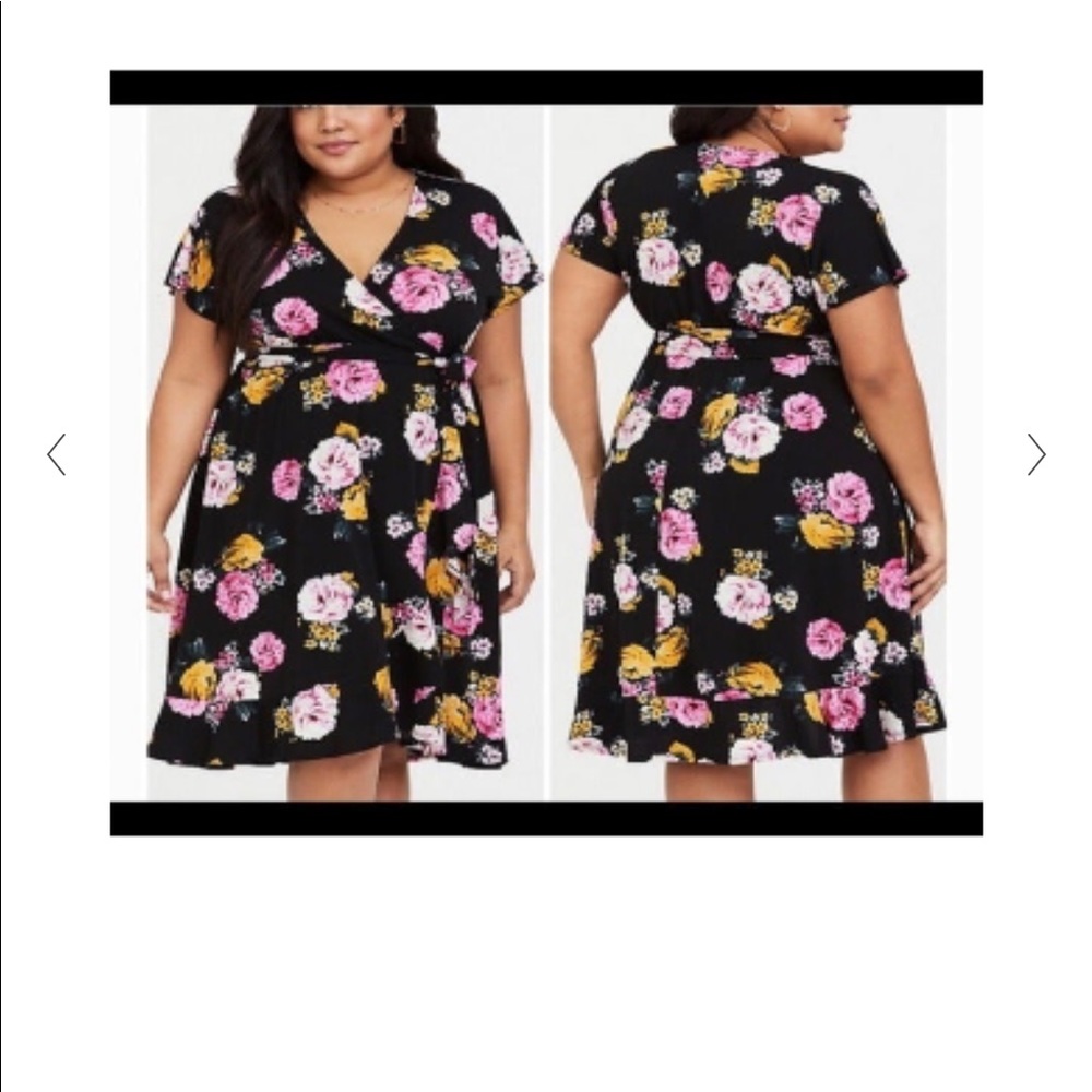 Torrid black floral dress woman’s size 14